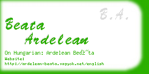 beata ardelean business card